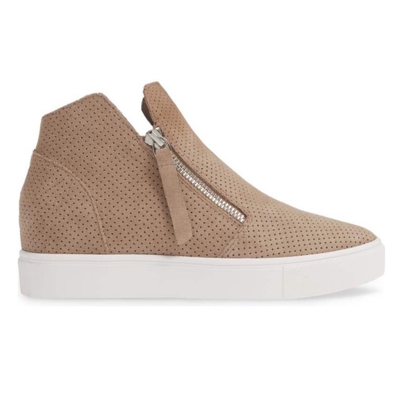 steve madden perforated wedge sneakers